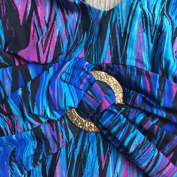 Spanx Wavelength blue one piece halter swimsuit shaping slimming Size 8 - Picture 5 of 11